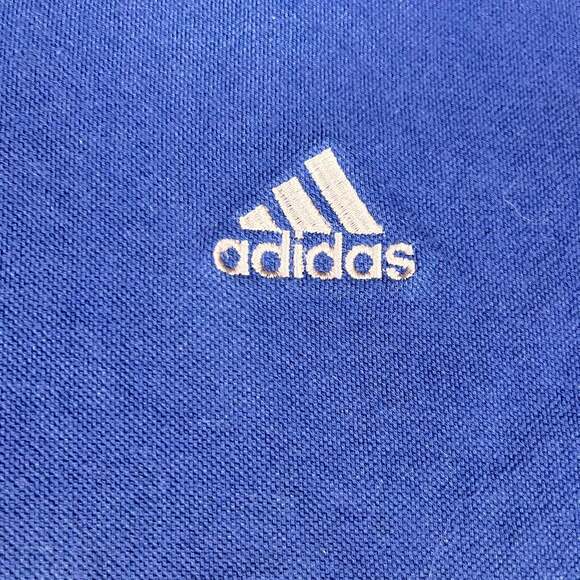ADIDAS CLIMACOOL PALM AIRE MEN'S GOLF POLO SHIRT GRAY BLUE PIN XL USED POLYESTER - Picture 2 of 10